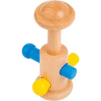 Educo Educatief speelgoed 'Schud de dolio' - Leren grijpen - Educatief speelgoed - Sensorisch speelgoed - Spelend leren - Houten Rammelaar -Houten speelgoed - Vanaf 4 maanden