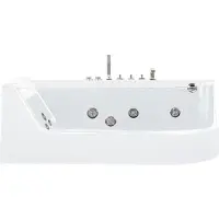 Vente-unique Massagebad met glazen wand ARIA wit - persoons - 170*80*57cm - linkse hoek