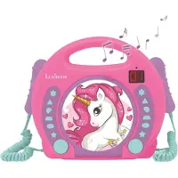 Lexibook Unicorn Draagbare CD-speler met 2 Meezingmicrofoons
