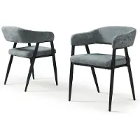 En.casa Eetkamerstoel Kohlmand set van 2 donkergrijs en zwart []