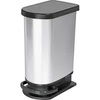 Rotho Pedaalemmer Paso 50L zilver zilver Kunststof Prullenbak
