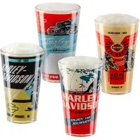 Harley Davidson Vintage Poster Pint Glas Set