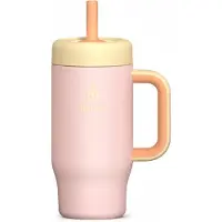 Motivai Kids RVS Drinkbeker met Rietje & Handvat – 530ML – Lekvrij & Dubbelwandig – Thermosbeker To Go voor Kinderen – BPA-vrij – Rosé