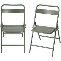 Sweeek - Set van 2 opklapbare tuinstoelen metaal - amélia