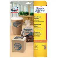 Avery Kraft etiketten L7110-25 Permanent klevend A4 Bruin 62 x 42 mm 25 Vellen à 18 Etiketten