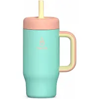 Motivai Kids RVS Drinkbeker met Rietje & Handvat – 530ML – Lekvrij & Dubbelwandig – Thermosbeker To Go voor Kinderen – BPA-vrij – Turquoise