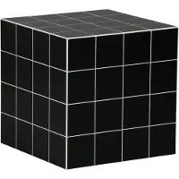 Sweeek - Kubus bijzettafel vierkant met matte keramieklook tegels 40x40cm - kubeeek