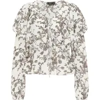 Faina Blouse donkerbeige / bruin / zwart / wit