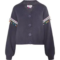 IZIA Gebreid vest blauw / basaltgrijs / groen / rood