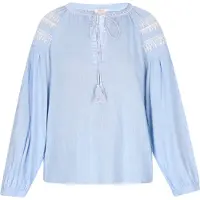 Usha Blouse lichtblauw / wit