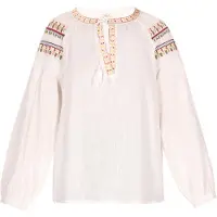 Usha Blouse honing / lichtgroen / oranje / donkerrood / wit
