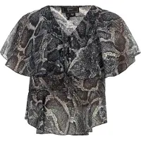 Faina Blouse aardetinten / zwart