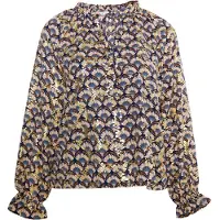 IZIA Blouse blauw / geel / goud