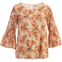 Usha Blouse crème / grijs / oranje