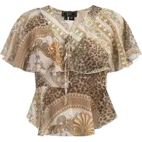 Faina Blouse beige / chamois / donkerbruin / pasteelgeel