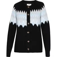 Usha Gebreid vest blauw / grijs / zwart