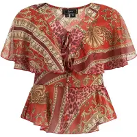 Faina Blouse goud / rood