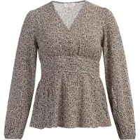 Usha Blouse chamois / donkerrood / zwart