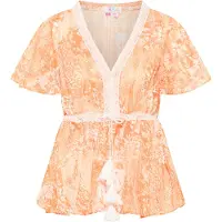 IZIA Blouse donkeroranje / wit