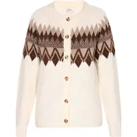 Usha Gebreid vest beige / bruin / wolwit
