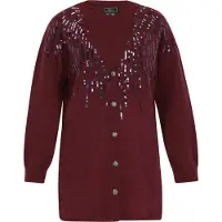 Faina Gebreid vest cyclaam / donkerlila