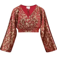 IZIA Blouse goud / donkerrood