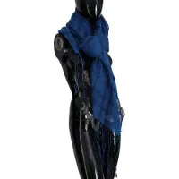 Costume National Linnen Sjaal Geruit Patroon Franje