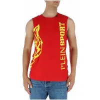 Plein sport Rode Mouwloze T-shirt met Grafische Print