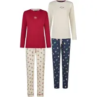 Happy Shorts Pyjama 'Christmas' donkerblauw / smaragd / bordeaux / offwhite