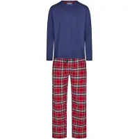 Phil&Co. Pyjama lang 'Flanell' blauw / rood