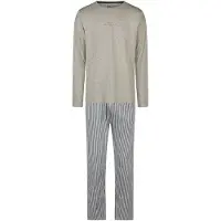 Phil&Co. Pyjama lang ' Weekend Collection ' beige / grijs gemêleerd / wit