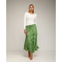 Tantra Midi rok van zijde, geometrische print