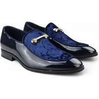 Infinity Leather Heren Smart Blue Loafers Leren Gevoerde Fluwelen Instappers
