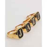 Dolce&Gabbana Gouden Tonen Messing JAZZ Letterset 4 Stuks Verstelbare Ring