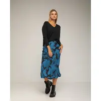 Tantra Midi geprinte rok met zijde