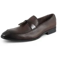Infinity Leather Heren bruine klassieke kwastloafers formele schoenen