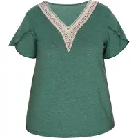 IZIA Grote maat blouse vrouwen Zwartachtig groen