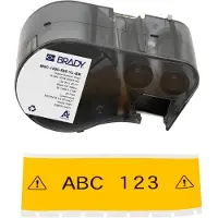 Brady M5C-1500-595-YL-BK tape vinyl zwart op geel | 38,1 mm x 7,62 m (origineel)