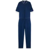 Scotch & Soda Indigo Tencel Jumpsuit Met Lange Mouwen