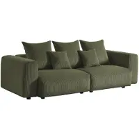 Sweeek 3 zits corduroy bank met afneembare hoes Kaki