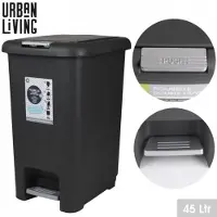 Urban Living Zwarte pedaalemmer 45 L