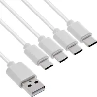 InLine USB-A naar 4x USB-C oplaadkabel | max. 25W | wit | 0,50 meter