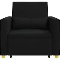 vidaXL Uittrekbare slaapbank eenpersoons Zwart 90 x 165 x 87 cm Stof