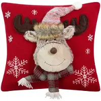 Mars & More Knitted Rudolf 2 kussen rood 40x40cm