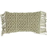 Mars & More Macrame kussen groen 30x50cm