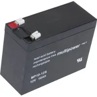 Multipower PB-12-10-4,8 Loodaccu 12 V 10 Ah Loodvlies (AGM) (b x h x d) 151 x 118.5 x 65 mm Kabelschoen 6.35 mm Onderhoudsvrij, Geringe zelfontlading