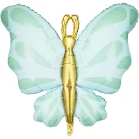 Party Deco Folieballon Vlinder mint met goud metallic - Ballonnen - Verjaardag - Versiering