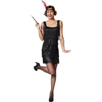 Dressforfun Vrouwenkostuum charleston L - verkleedkleding kostuum halloween verkleden feestkleding carnavalskleding carnaval feestkledij partykleding - 301582