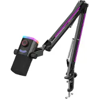 Fifine - AM8 PRO T - USB / XLR Studio microfoon - PC-Gaming Met Flexibele RGB Arm ( 66cm! ) - Geschikt voor PC/PS4/PS5 - RGB - Podcast - Gaming - Streaming - Zwart