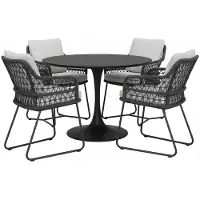 AVH-Collectie TaraTaranto Flair dining tuinset antraciet 120xH75cm 5- delignto Flair dining tuinset antraciet 120xH75cm